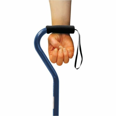 BIOS Medical - Canne à poignée excentrée - 300 lb (136077,71 g) Capacité de charge - Léger, Poignée ergonimique, Confortable, Hauteur réglable - Bleu - Aluminium, Caoutchouc 31" TO 39" ALUMINUM 