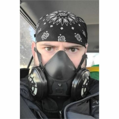Dentec Comfort-Air N95 Half-face Respirator - Recommended for: Grinding, Welding, Helmet - Small/Medium - Dust, Particulate, Solid/Liquid Aerosol Protection - Rubber, Elastomer - Black - Respirator Filter, Dust Resistant, Adjustable, Comfortable, Seamless Molded Construction, Durable, Inhalation Val ELASTOMERIC NO EXHALE VALVE 