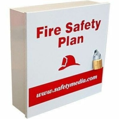 Safety Media Mounting Box - Red, White - Aluminum - 1 / Unit FIRE DEPARTMENT APPROVED WEATHER RESISTANT