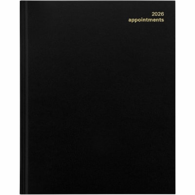 Letts 2026 Principal 12-Month Weekly Planner - January to December - 10 -1/4" x 8-1/4" - Black - English - Weekly - 12 Month - January 2026 to December 2026 - 8:00 AM to 8:00 PM - Hourly, Monday - Friday - 1 Week Double Page Layout - 8 1/4" (209.55 mm) x 10 1/4" (260.35 mm) Sheet Size - White Sheet   
