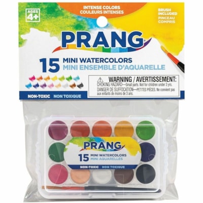 Prang Mini Watercolor Set, Multi-Color - 15 Color(s) - Multicolor - 1 / Unit 15 VIBRANT SHADES 