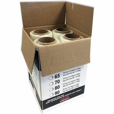 Malpack Platinum Max Hand Wrap, Clear, 14" x 1,476', 80 Gauge, Carton of 4 Rolls - Puncture Resistant, Tear Resistant - Clear - 4 / Carton PLATINUM MAX HAND WRAP 4/CS 