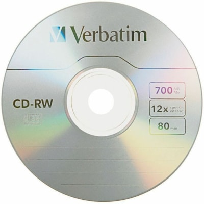 Verbatim CD Rewritable Media - CD-RW - 700 MB - 10 Pack CERTIFIED 4X-12X ULTRA SPEED REWRITE DATA UP TO 1000 TIMES