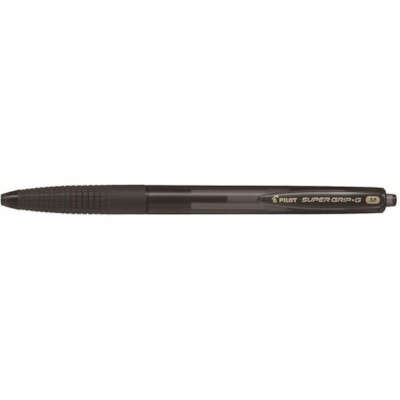Pilot - Stylos à bille Super Grip G - 1 mm (0,04 po) Moyenne Pointe de stylo - Rechargeable - Rétractable - Ink Noir - Encre à base d'huile - Barrel Noir Plastique - Acier inoxydable, Carbure de tungstène Pointe - 12 / boîte POINTE A BILLE MOYENNE 1.0MM RECHARGEABLE  NOIR
