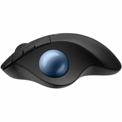 Logitech ERGO M575S Mouse - Optical - Wireless - 32.81 ft (10000 mm) - Bluetooth - 2.40 GHz - Black, Blue - 2000 dpi - Trackball, Scroll Wheel - 5 Button(s) - 1 x AA Battery Supported  