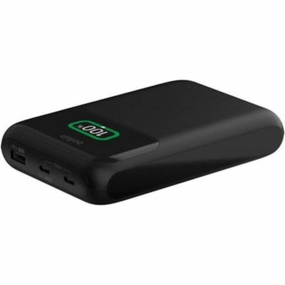 Belkin 65W 3-port USB Power Bank w/ Digital Display - 20K mAh - 2xUSB-C, 1xUSB-A - Portable Charger - w/ USB-C to USB-C Cable - Black - For Universal, Smartphone, Tablet PC, Notebook, iPad, iPad Pro, iPad mini, MacBook Air, MacBook Pro, iPhone, Nintendo Switch - 20000 mAh - 3 x USB - Black nk with Digital Display - 20K mAh - 2xUSB-C  1xUSB