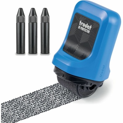 Trodat Roller Stamp - Black - 1 Each PROTECT YOUR PRIVACY WORKS ON GLOSSY PAPER