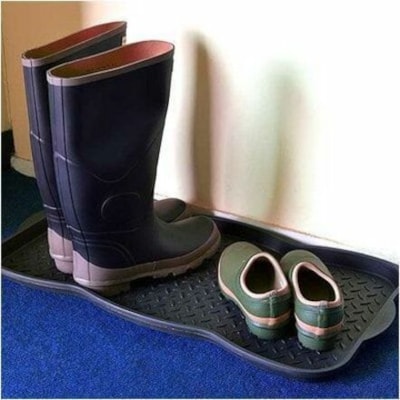 FLOOR CHOICE Shoe Tray - Water Resistant, Easy to Clean, Durable, Eco-friendly, Dirt Resistant - Black - Plastic - 1 / Unit 29.4"X14.7" 
