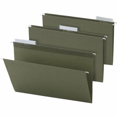 Office Depot 1/2 Tab Cut Legal Recycled Hanging Folder - 8 1/2" (215.90 mm) x 14" (355.60 mm) - Paper, Polyethylene - Green - 100% Recycled - 25 / Unit  