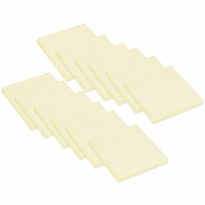 Grand & Toy 3" x 3" Extra Self-Stick Note Pads, Yellow, 90 Sheets/Pad, 12 Pads/PK - 3" (76.20 mm) Flag/Note Width x 3" (76.20 mm) Flag/Note Length - Square - 90 Sheets per Pad - Yellow - Self-stick, Super Sticky, Self-adhesive - 12 / Pack 90 SHEETS/PAD 12PK 12 PADS/PACK