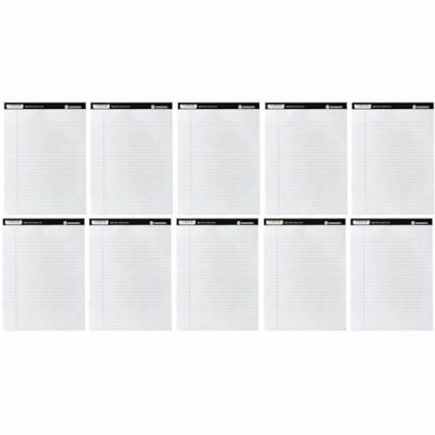 Bloc de papier Grand & Toy - 50 Feuilles - Margin Reglure large - format lettre - format 8 1/2 po (215,90 mm) x 11 po (279,40 mm) - Paper Blanc - Microperforé - 10 / emballage BLANC MICRO PERFORATIONS 50 FEUILLES PAR BLOC