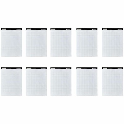 Bloc de papier Grand & Toy - 50 Feuilles - Collé - Quadrillé Front Ruling - Margin Avec ligne - format lettre - format 8 1/2 po (215,90 mm) x 11 po (279,40 mm) - Paper Blanc - Microperforé - 10 / emballage 4 CARREAUX/POUCE BLANC MICRO-PERFORATION 50FEUIL/BLOC