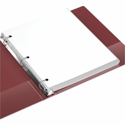Davis Essential Ring Binder - Letter - 8 1/2" x 11" Sheet Size - 200 Sheet Capacity - 1" (25.40 mm) Ring - Fastener(s): 3 x Round Ring - Pocket(s): 2, Inside Front & Back - Polypropylene, Board - Burgundy - Recycled - Label Holder, PVC-free, Spine Label, Durable - 6 / Pack  