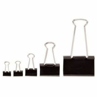 Grand & Toy Medium 1 1/4" Binder Clips, Black, 144/PK - Medium - 1.25" (31.75 mm) Width - 0.6" (15.88 mm) Size Capacity - for File - Black - Metal - 144 / Pack  
