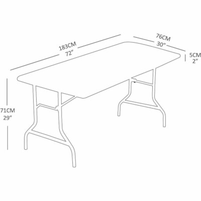 Grand & Toy Molded Plastic Top Folding Table, 29"H x 72"W x 30"D, Gray Granite - Platinum Rectangle Top - Charcoal Base - Traditional Style - 72" (1828.80 mm) Table Top Width x 30" (762 mm) Table Top Depth - 29" (736.60 mm) Height - Assembly Required - Gray Granite, Platinum - Polyethylene, Plastic   