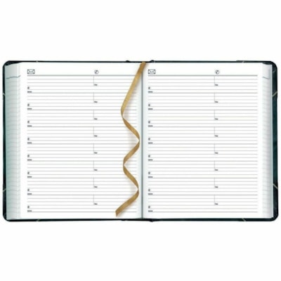 Brownline Daily Planner Hard Cover 8" x 6-1/2" , English, Green - Daily - 1 Year - January 2025 - December 2025 - 7:00 AM to 7:00 PM - Half-hourly - 1 Day Single Page Layout - 6 1/2" x 8" Sheet Size - Sewn - Hard Cover, Appointment Schedule, Reference Calendar, Expense Tracking - 1 Each  