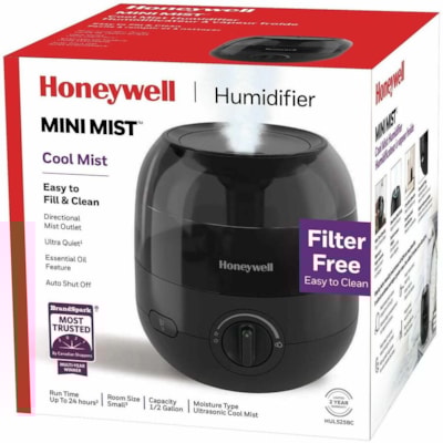 Helen of Troy Mini Mist Humidifier - Cool Mist, Ultrasonic - 1.89 L Tank - 250 Sq. ft. (23225760 mm²) - Black FILTER FREE COOL MIST ULTRASONIC