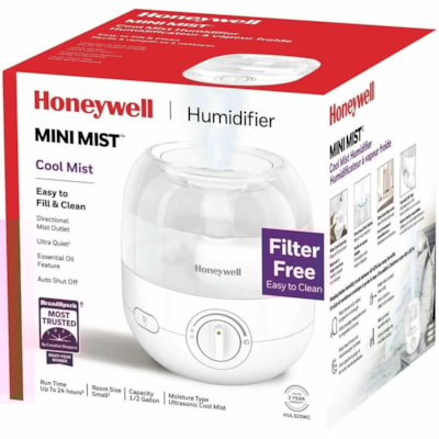Helen of Troy Mini Mist Humidifier - Cool Mist - 1.90 L Tank - 250 Sq. ft. (23225760 mm²) - White FILTER FREE COOL MIST ULTRASONIC