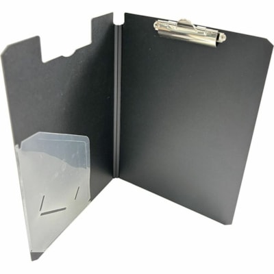 Grand & Toy Letter-size Clipboard Portfolio - 8 1/2" (215.90 mm) x 11" (279.40 mm) Sheet Size - Spring Clip - Polypropylene - Black - 1 / Unit 9.06"X 12.8" BLACK POLYPRPYLNE 