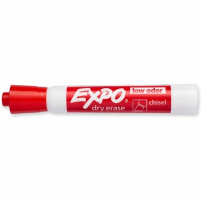 Expo Dry Erase Marker - Chisel Marker Point - Red Ink - Dry LOW ORDOUR DRY ERASE MARKER 