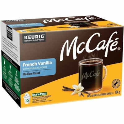 McCafé® - Coupe K, Pod Café Vanille française medium roast - Compatible avec Cafetière Keurig K-Cup - Moyen - 3,7 oz (104 g) - Coupe K, Pod - Vanille française - 10 / boîte  