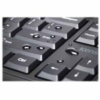 Kensington Pro Fit Ergo Wired Keyboard - Black - Cable Connectivity - USB Type A Interface - Windows 7, Windows 8, Windows 10 - PC - Black WIRED / USB - BLACK 