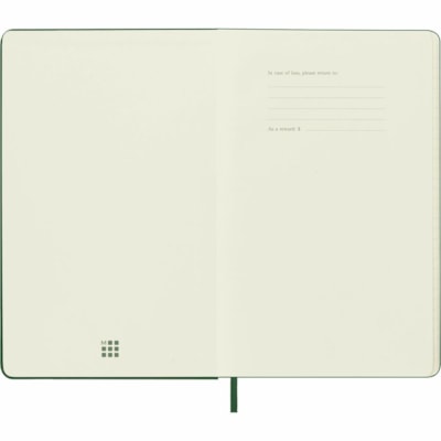 Moleskine - Ordinateur bloc-notes Classic QP060K15 - Paper Ivoire - Cover Myrte vert - Cartonné, Fermeture par élastique, Marque-page, Rangement extensible, Coin rond, Papier sans acide LIGNÉ  COUVERTURE RIGIDE 