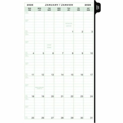 Day-Timer Refill Daily Desk Size 1PPD Bilingual - Desk - Daily - 12 Month - January 2025 to December 2025 - 1 Day Single Page Layout - 5 1/2" (139.70 mm) x 8 1/2" (215.90 mm) Sheet Size - 7 x Holes - Paper - Phone Directory, Address Directory, Planner Page, Auto Mileage, Hole-punched, Reference Shee PPD 5.5X8.5 BILLINGUAL 30% PCW