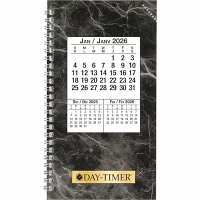 Day-Timer 2026 Wirebound Dated Refill 2 Pages/Day Pocket - 6-1/2" H x 3-1/2" W - Bilingual - Pocket - Daily - 12 Month - January 2026 to December 2026 - 8:00 AM to 5:00 PM - Quarter-hourly - 1 Day Double Page Layout - 3 1/2" (88.90 mm) x 6 1/2" (165.10 mm) Sheet Size - Spiral Bound - Green - Paper C 3-1/2 X 6-1/2 BILINGUAL 30% PCW