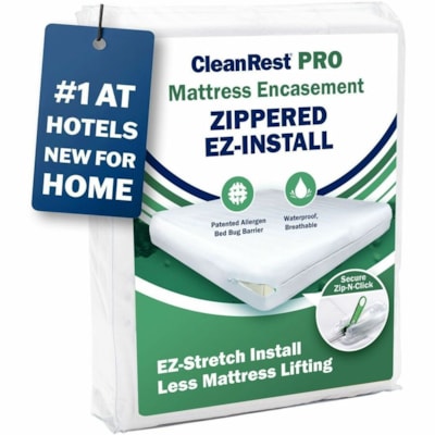 CleanRest - Protecteur de Matélas PRO 845168001694 - Blanc 39"W X 80"L X 7-15"H  BLANC 