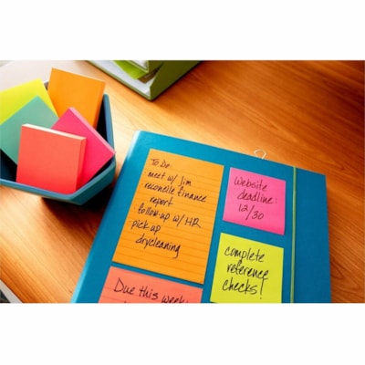 Post-it® Notes - Floral Fantasy Color Collection - 1400 - 3" (76.20 mm) Flag/Note Width x 3" (76.20 mm) Flag/Note Length - Square - 100 Sheets per Pad - Unruled - "Limeade, Citron, Iris Infusion, Positively Pink, Blue Paradise - Paper - Self-adhesive, Repositionable - 14 / Pack 14 PADS  100 SHEETS/PAD 