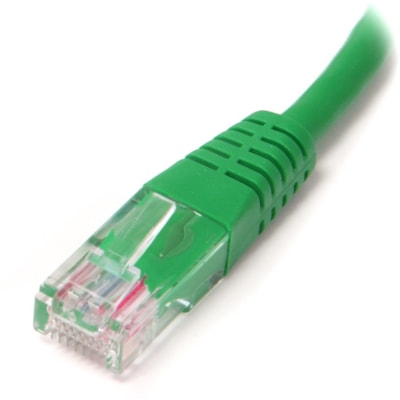 StarTech.com 10 ft Green Molded Cat5e UTP Patch Cable - Make Fast Ethernet network connections using this high quality Cat5e Cable, with Power-over-Ethernet capability - 10ft Cat5e Patch Cable - 10ft Cat 5e Patch Cable - 10ft Cat5e Patch Cord - 10ft Molded Patch Cable - 10ft RJ45 Patch Cable ed Pair (UTP) - Male Left Gend er - Male Right Gend