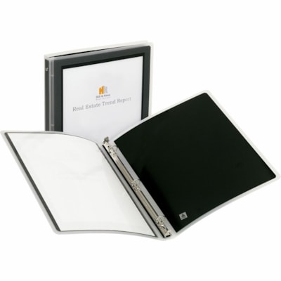 Avery® Flexi-View(tm) Binder 1/2" , Round Rings, Black - 1/2" (12.70 mm) Binder Capacity - Letter - 8 1/2" (215.90 mm) x 11" (279.40 mm) Sheet Size - 100 Sheet Capacity - 3 x 0.50" (12.70 mm) Ring(s) - Fastener(s): Round Ring - Pocket(s): 0, Internal - Polypropylene - Black - Flexible, Durabl ROUND RINGS BLACK