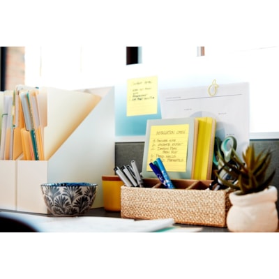 Post-it® Lined Notes - 300 - 4" (101.60 mm) Flag/Note Width x 4" (101.60 mm) Flag/Note Length - Square - 300 Sheets per Pad - Ruled - Canary Yellow - Paper - Recyclable - 1 Pad  