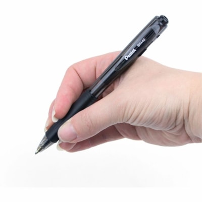 Wow! Retractable Ballpoint Pen, (1.0mm) Medium Tip, Black Ink - Pentel Wow! Retractable Ballpoint Pen, Everyday Writing, Office Supplies, School Supplies, Office Supplies, 1.0mm Bold Point, Black Ink MEDIUM 