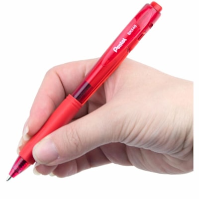 Wow! Retractable Ballpoint Pen, (1.0mm) Medium Tip, Red Ink - Pentel Wow! Retractable Ballpoint Pen, Everyday Writing, Office Supplies, School Supplies, Office Supplies, 1.0mm Bold Point, Red Ink MEDIUM 