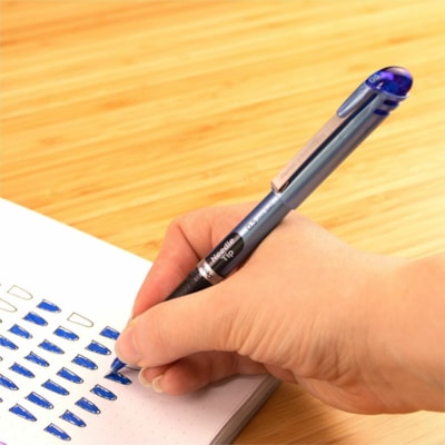 EnerGel Liquid Gel Pen, (0.5mm) Needle Tip, Blue Ink - Pentel EnerGel Liquid Gel Rollerball Pen with Cap to Protect Pockets, Everyday Writing, Office Supplies, School Supplies, 0.5mm, Fine Needle Point, Blue Barrel, Blue Ink LIQUID GEL 0.5MM 