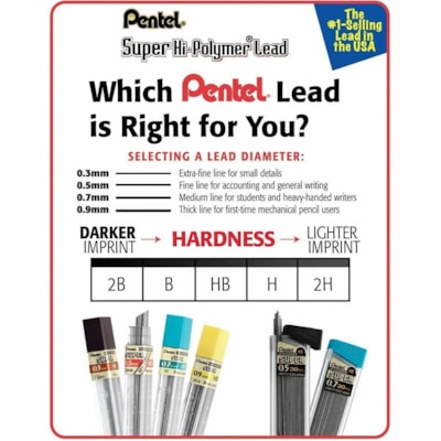 Pentel Super Hi-Polymer Lead Refills, 0.9 Mm, 90 Pieces...