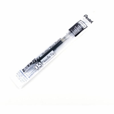 Refill Ink for EnerGel Gel Pen, (0.5mm) Fine Point Needle Tip, Black Ink - Gel Ink Refills for Pentel EnerGel Gel Roller Pens (BLN75, BLN105, BLN115), 0.5mm, Black Ink  