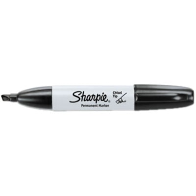 Sharpie - Marqueurs permanents à grand corps - Large Pointe biseautée Pointe de marqueur - Ink Noir - Encre à base d'alcool - 1 chaque  