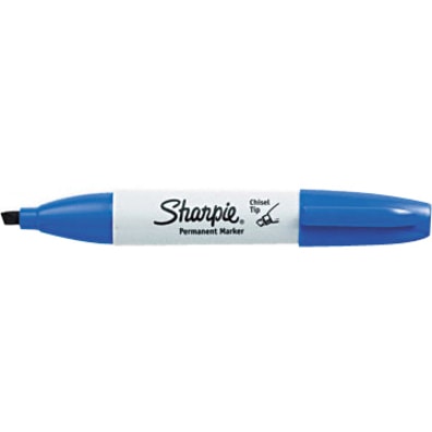 Sharpie - Marqueurs permanents à grand corps - Large Pointe biseautée Pointe de marqueur - Ink Bleu - Encre à base d'alcool - 1 chaque  