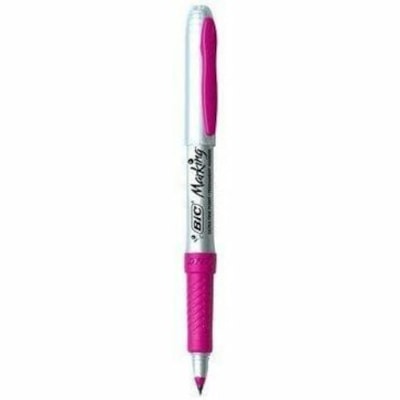 BIC Intensity Fashion Permanent Markers, Ultra Fine Point, Assorted colours, Non-Slip Grip For Comfort & Control, 12-Count - Ultra Fine Marker Point - Aqua, Black, Blue, Brown, Green, Lime, Orange, Pink, Purple, Red, Sky Blue, ... Ink MARKING PERMANENT MARKERS ULTRA FINE TIP 12-PACK
