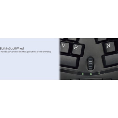 Adesso Tru-Form Media 3150 - 2.4 GHz Wireless Ergo Trackball Keyboard - Wireless Connectivity - RF - 30 ft (9144 mm) - 2.40 GHz - USB 2.0 Interface - 87 Key(s) - 20 Hot Key(s) - On/Off Switch, Connect, Play/Pause, Stop, Previous Track, Next Track, Mute, Volume Up, Volume Down Hot Key(s) - Windows Vi rgo  Mini Trackball Keyboard.  Removeable 1000 tra
