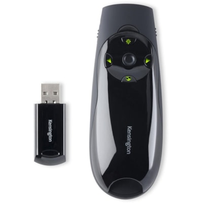 Kensington Presenter Expert Mouse/Presentation Pointer - Laser - Wireless - Radio Frequency - Black - USB WIRELESS W/GREEN LASER 