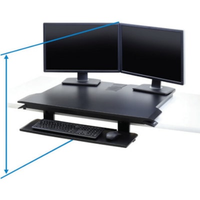 Ergotron WorkFit-TX Standing Desk Converter - Up to 30" Screen Support - 40 lb (18143.69 g) Load Capacity - 20" (508 mm) Height - Desktop - Black ESK CONVERTER  BLACK. 