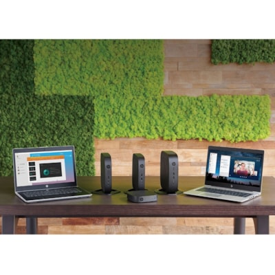 HP t640 Thin Client Ryzen R1505G Dual-core (2 Core) 2.40 GHz  - 4 GB RAM DDR4 SDRAM - 16 GB Flash Radeon Vega 3 Graphics - Gigabit Ethernet - HP ThinPro - IEEE 802.11ac - DisplayPort - Network (RJ-45) - 2 USB 2.0 Port(s) - USB Type-C - 45 W  