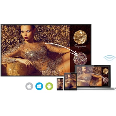 BenQ 55" 4K Smart Signage ST5501K - 55" (1397 mm) LCD - 32 GB - 3840 x 2160 - Direct LED - 350 cd/m² - 2160p - HDMI - USB - DVI - Serial - Wireless LAN - Bluetooth - Ethernet - Android - Black  MNTR 