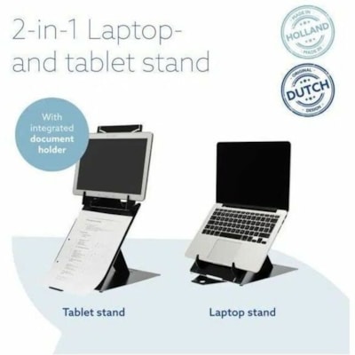 R-Go Riser Duo, tablet and laptop stand - black d Laptop Stand in one  Aluminu m Stand  Detachable