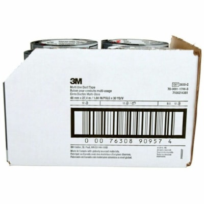3M Multi-Use Duct Tape 2930-C, 1.88 in x 30 yd (48.0 mm x 27.4 m) - 30 yd (27.4 m) Length x 1.88" (47.8 mm) Width - Gray - Natural Rubber Adhesive - For Bundling, Cord, Patching, Reinforcing, Repair, Indoor, General Purpose - 1 Each 48.0 MM X 27.4 M 
