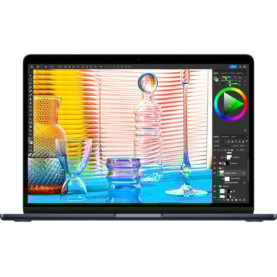 Apple MacBook Air MW1L3LL/A 15.3" Notebook - Apple M4 - 16 GB - 256 GB SSD - English (US) Keyboard - Midnight - Apple M4 Chip - 2880 x 1864 - macOS Sequoia - Apple - True Tone Technology, In-plane Switching (IPS) Technology, Liquid Retina Display - Front Camera/Webcam - 18 Hours Battery Run Time - I LE M4 CHIP WITH 10-CORE CPU AN D 10-CORE GPU  16GB